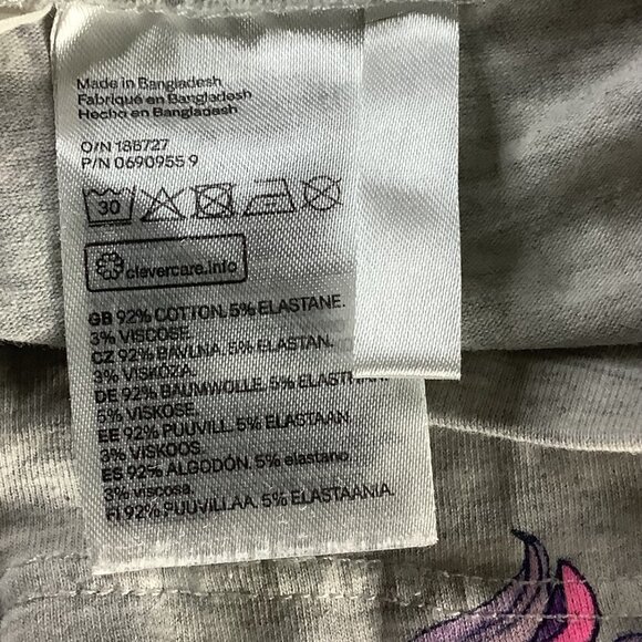 H&M Girls Unicorn Print Leggings Size US 6-8Y Grey Comfy Stretchy Casual Wear - Picture 4 of 10
